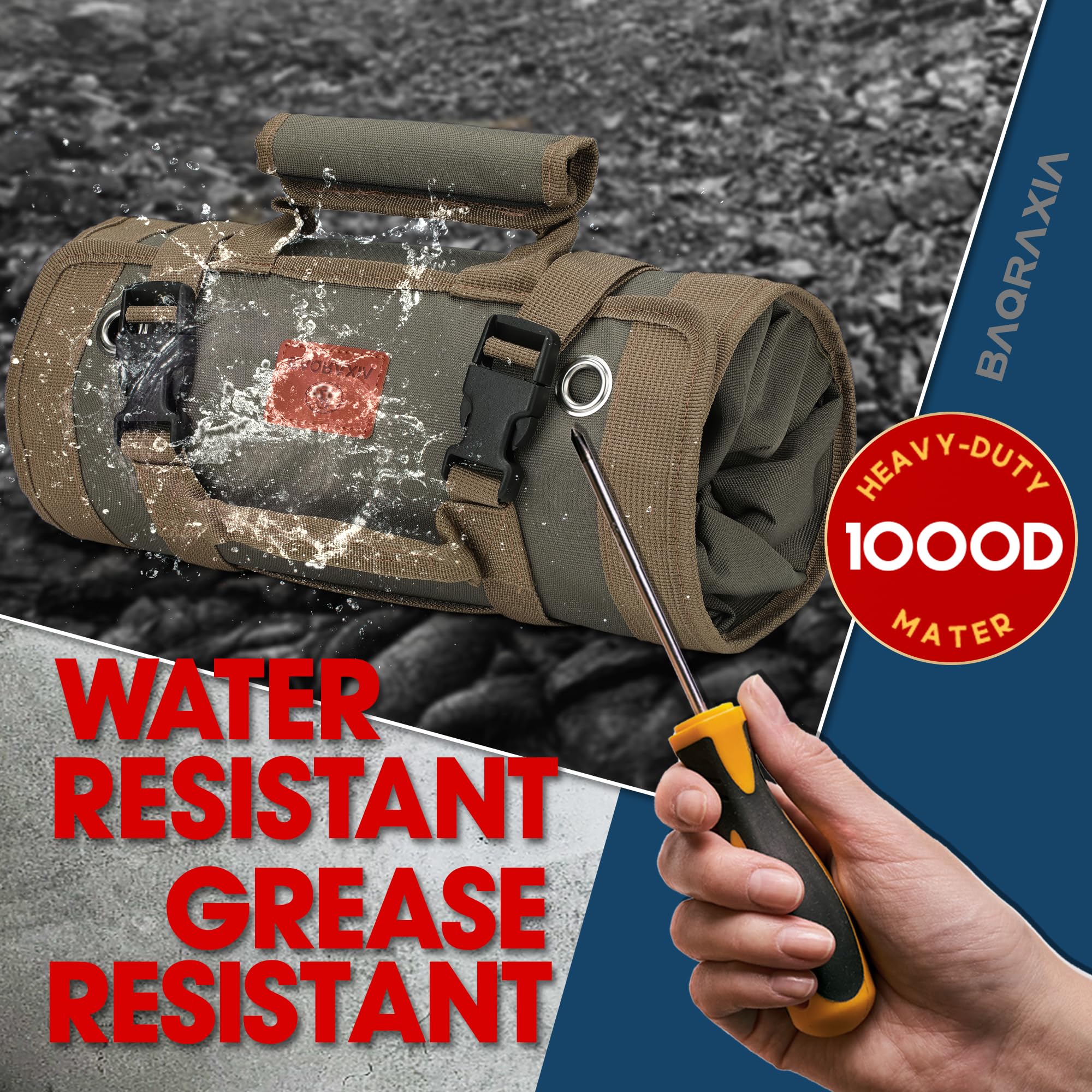 Borsa Attrezzi Arrotolabile - Con Tasche, Regalo Per Uomini, Verde - Foto 7