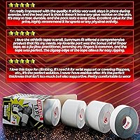Vista 9 de Cinta deportiva blanca extremadamente resistente: 3 rollos + 1 cinta de dedo. Algodón fuerte, no deja residuos pegajosos y es fácil de quitar. Cinta