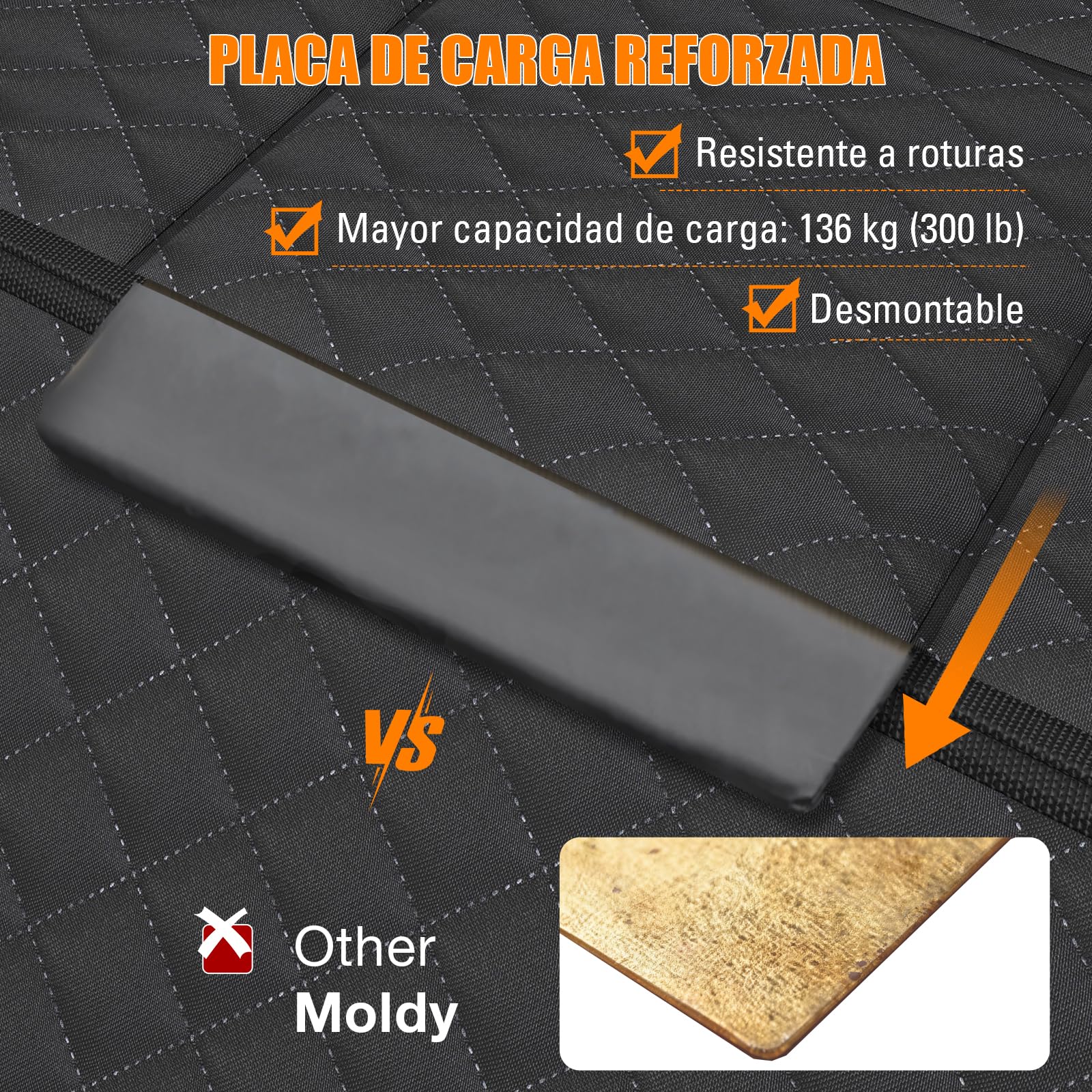 Protector Coche Perros Asiento Trasero [127x62cm],Funda Coche Perro,Impermeable, Antideslizante, Base Rígida (136kg) - SUV y Familiares - Incluye Bolsillo y Malla