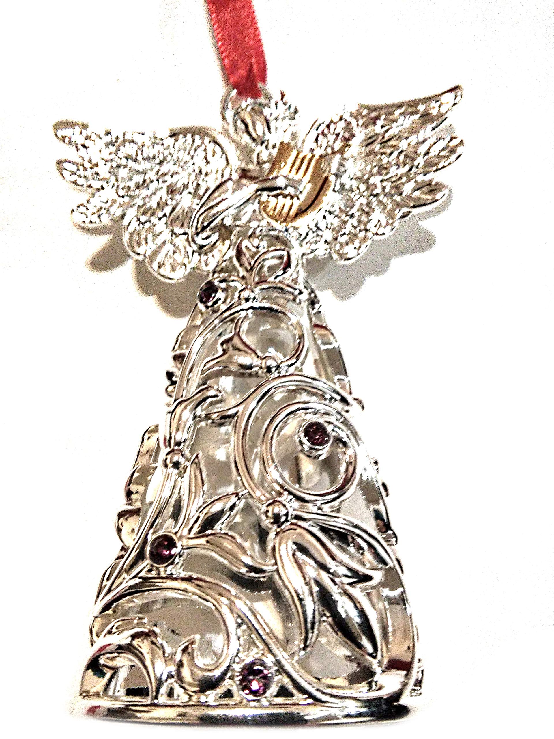 Ange avec harpe Lenox suspension de Noël coloris argent 10,2 cm pour embellir votre maison