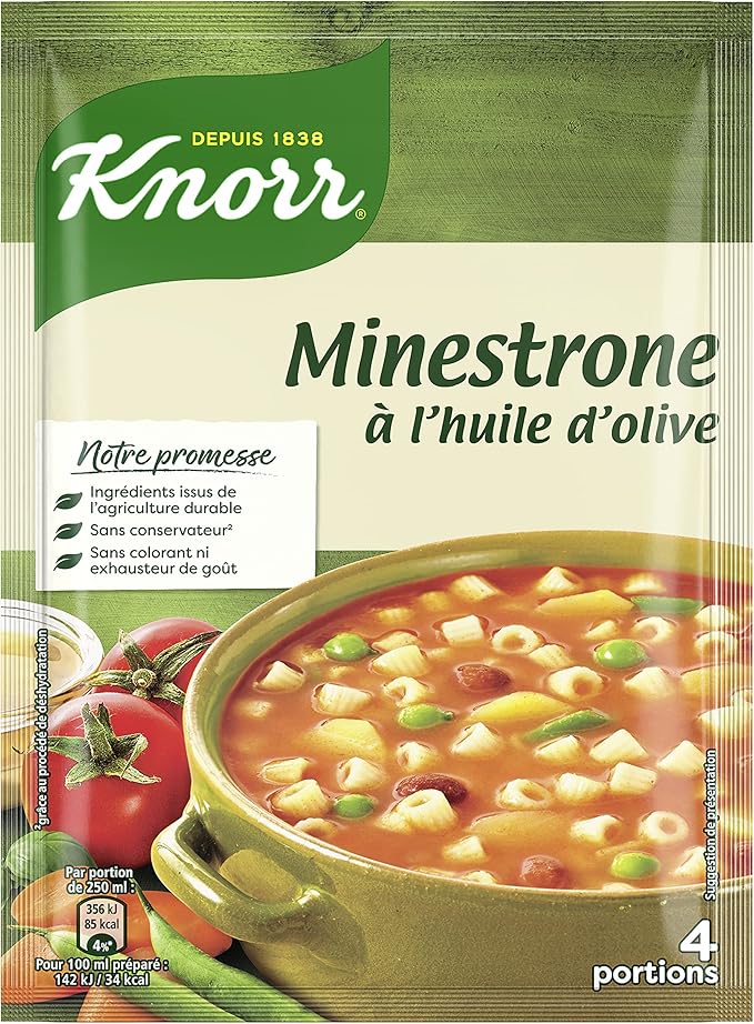 Knorr Soupe Minestrone à l'Huile d'Olive, 104g Amazon.fr Epicerie
