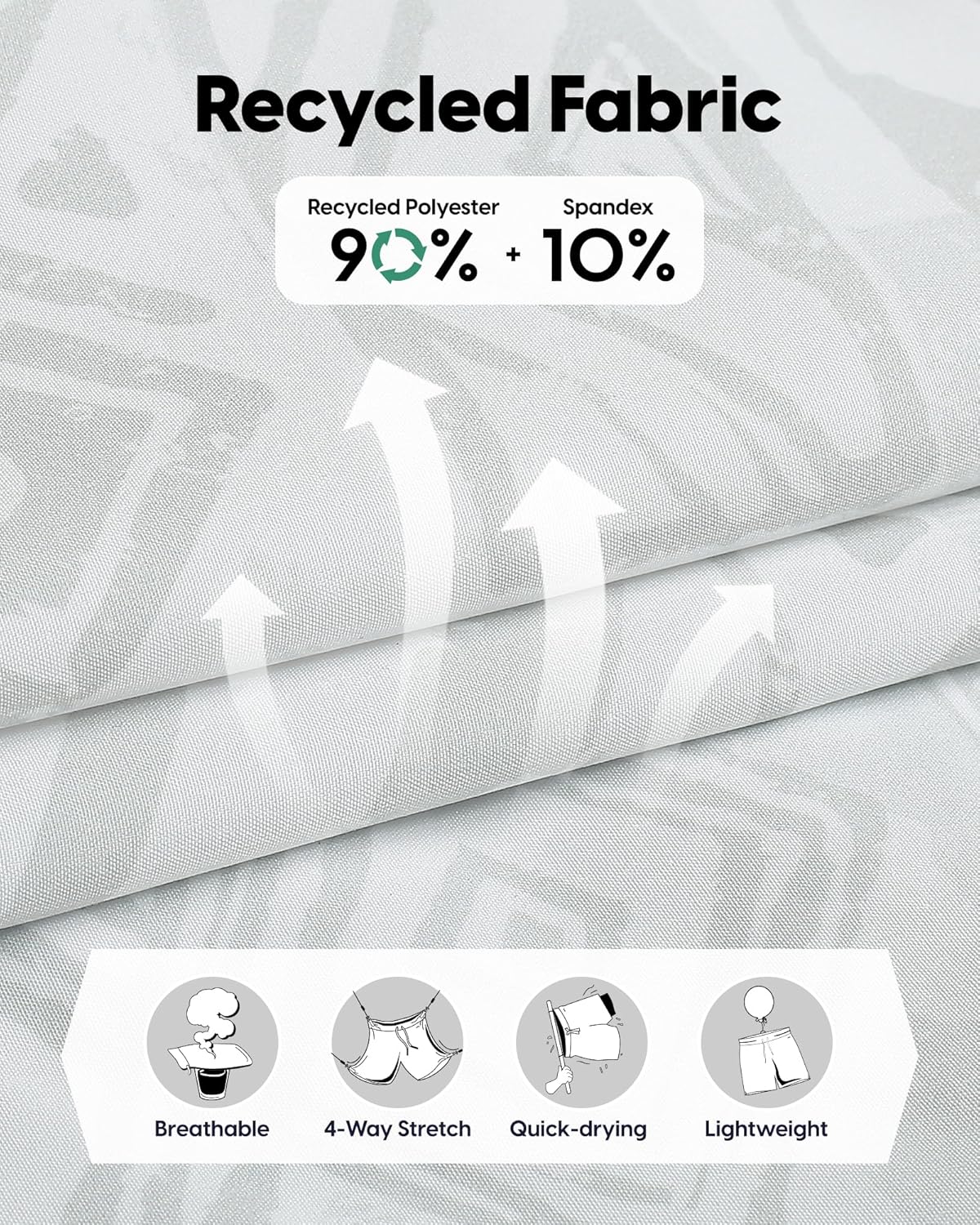 maamgic Men's 5'' Athletic Shorts 2 in 1 Running Shorts Recycled Polyester Workout Shorts - Image 3