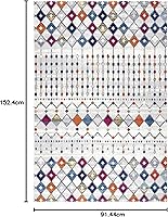 Vista 112 de nuLOOM 2x8 Alfombra de Área Blythe Marroquí, Negro y Blanco, Diseño Bohemio Desvanecido, Resistente a Manchas, Para Dormitorio, Comedor, Sala