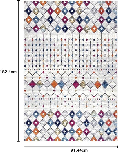 Miniatura 112 de nuLOOM 2x8 Alfombra de Área Blythe Marroquí, Negro y Blanco, Diseño Bohemio Desvanecido, Resistente a Manchas, Para Dormitorio, Comedor, Sala