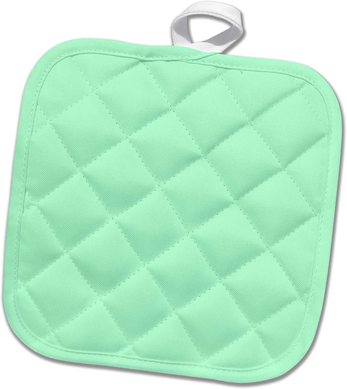 3D Rose Mint Light Minty Pastel-Plain Simple One Single Solid Color-Very Pale Aqua Green Pot Holder, 8 x 8