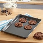 Chicago Metallic - Non-Stick Baking Sheet Pan, 13 inch Carbon Steel Cookie Sheet, Even Heat Distribution, Reinforced Rim, Dishwasher Safe Oven Tray (Grey)
