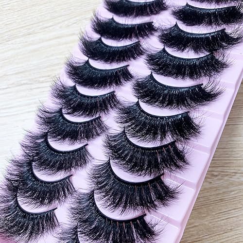 Miniatura 4 de Pestañas postizas de visón sintético, aspecto natural, esponjosas, ojo de gato 8D, pestañas postizas dramáticas de volumen corto, 10 pares a granel