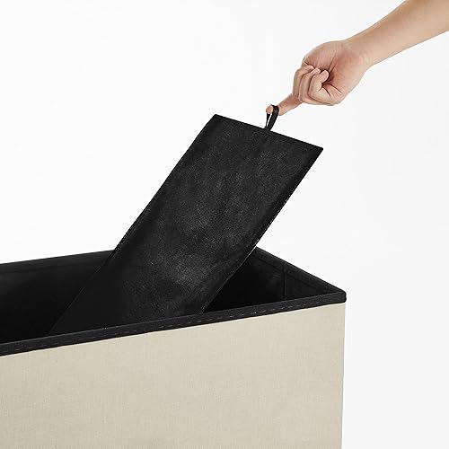 Miniatura 8 de SONGMICS - Banco otomano de almacenamiento, baúl con tapa, asiento plegable, para dormitorio, pasillo, ahorro de espacio, capacidad de 17.6 galones,