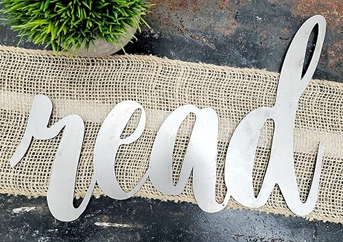 Miniatura 508 de Steel Metal Script Word Art - Various Sizes and Finishes (cheers Small 12.5x6", Raw, Unfinished Steel)