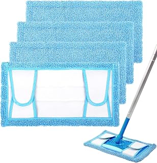 Reusable Wet Pads for Swiffer Sweeper Mops, Microfiber Mop Pad Wet Refill Washable for Hard Floor Baseboard Cleaning,Washable Dry Sweeping Cloths