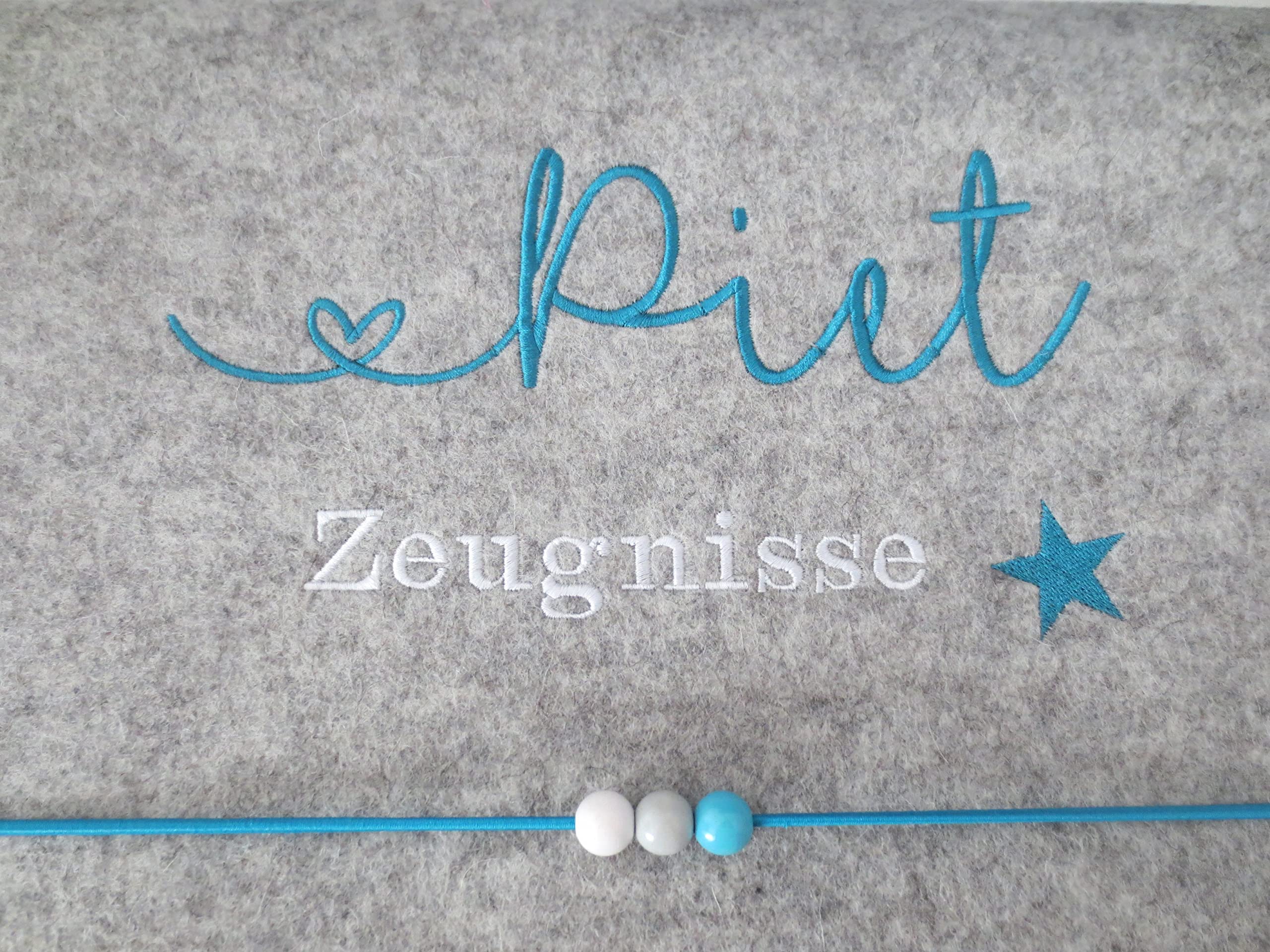 Zeugnismappe Wollfilz Mappe Zeugnisse DIN A4 Grundschule Schule"Stern"