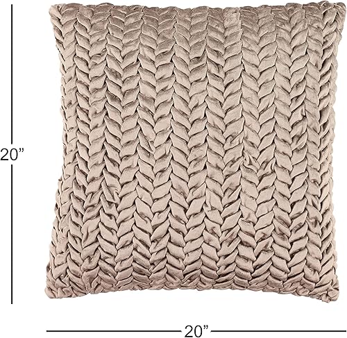 Miniatura 7 de Deco 79 Almohada decorativa decorativa, 20 pulgadas de largo x 7 pulgadas de ancho x 20 pulgadas de alto, beige