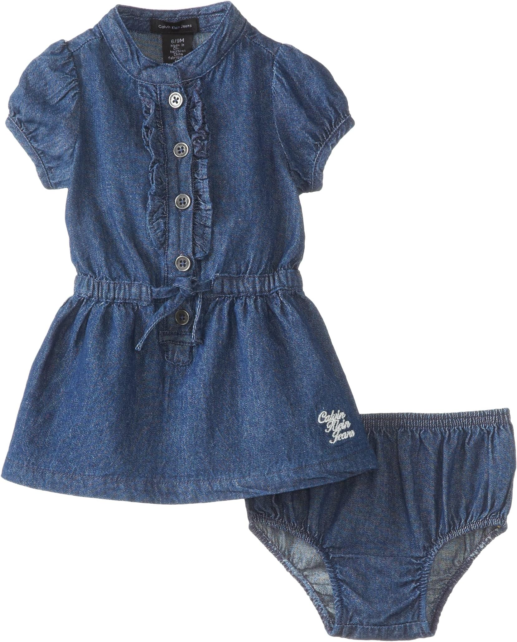 Calvin Klein Baby-Girls Newborn Chambray Dress
