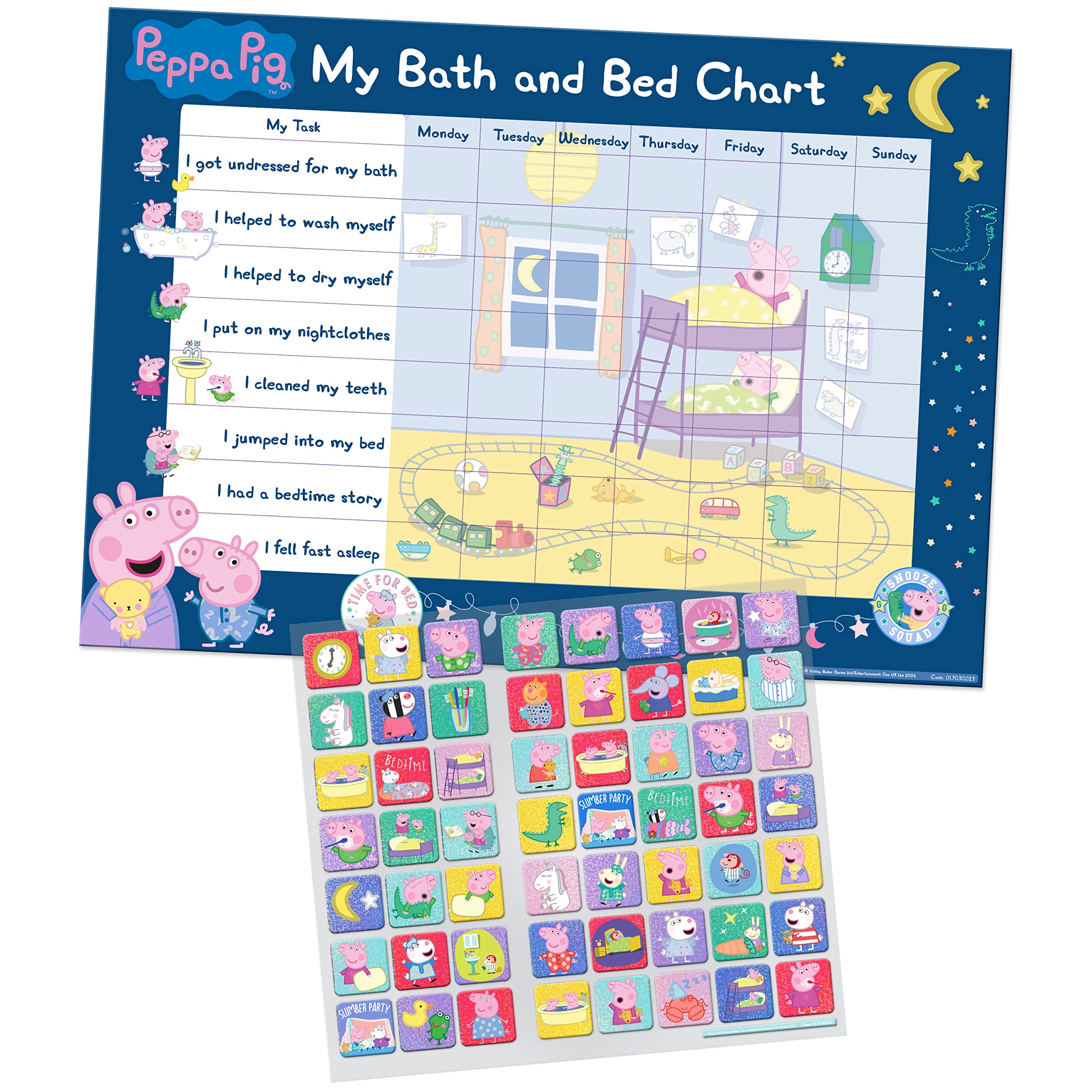 CBeebies Sticker Chart Bing Bath & Bedtime Reward Chart With Stickers ...