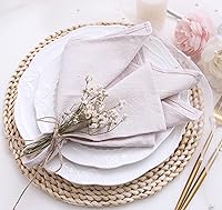 Vista 7 de Servilletas de tela de cena, 100% algodón suave, 12 piezas, 16'x16', champán