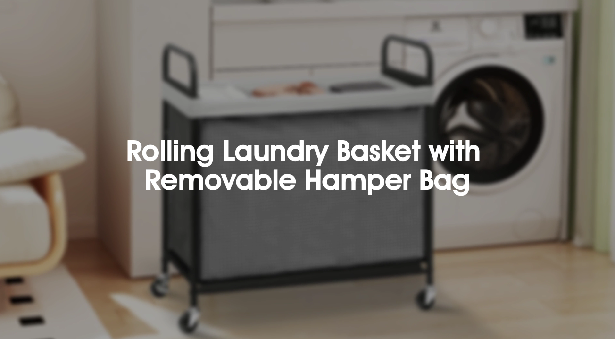 Amazon.com: STORAGE MANIAC Rolling Laundry Hamper with Wheels 3