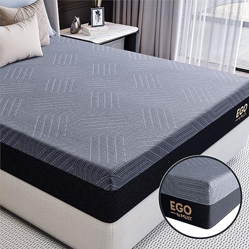 Miniatura 5 de EGO - Colchón de espuma viscoelástica Queen de 10 pulgadas, colchón con infusión de gel de cobre en una caja, certificado CertiPUR-US, mediano, 60 x