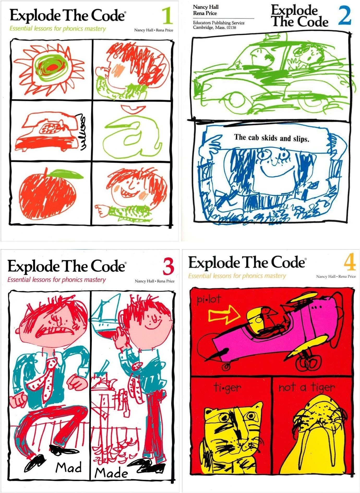 Explode the Code 4 Books SET: Book 1, 2, 3 and 4 (Essential Lessons for Phonics Mastery)