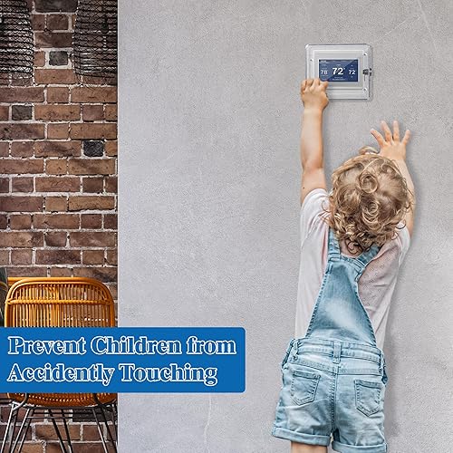 Miniatura 5 de Dreyoo Caja de cubierta de termostato con cerradura y llave compatible con termostato Honeywell Home CG511A1000, protector de termostato con bloqueo