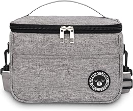 Thermal Lunch Bag 6.4L, Upgraded Thermal Bag, Cooler Bag, Thermal Lunch Bags, Portable Lunch Bag, Cooler Bag for Office, Travel, Picnic (Grey - 6.4L)