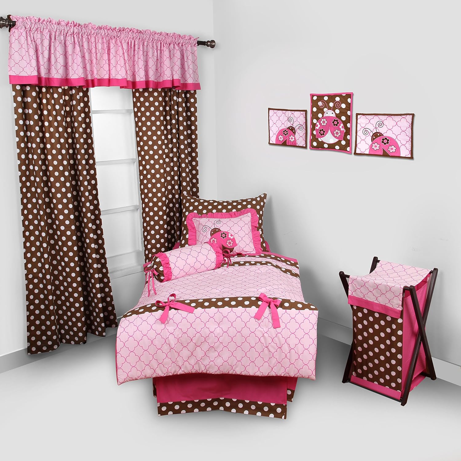 Bacati Collapsible Storage Hamper, Butterflies, Pink/Chocolate, One Size