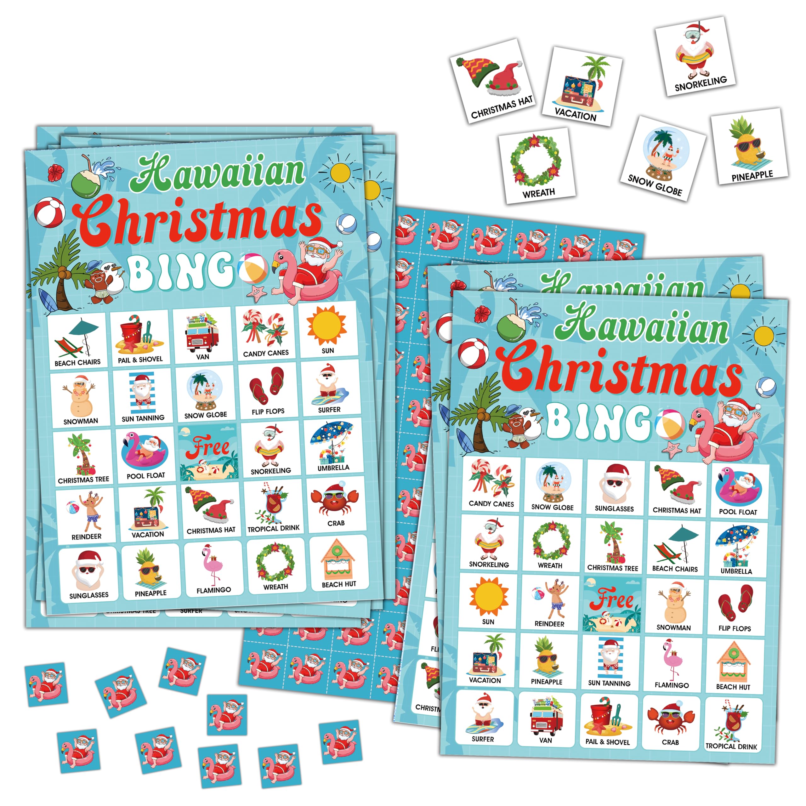 Hawaiian Bingo Game Cards For Adults, Aloha Chiristmas Bingo Cards Games For Family Holidays Friends, Ideal Gifts For Tropical Summer Party Games, 24 Players Seaside Birthday Party Supplies Favors, 03