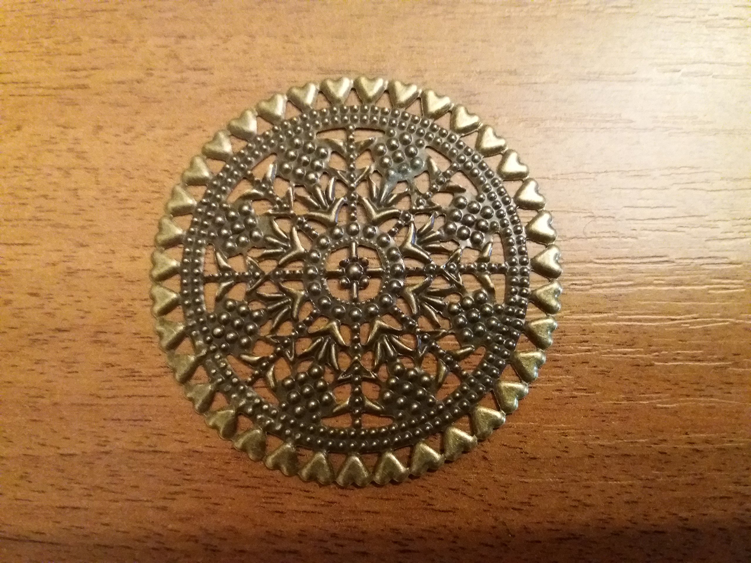 Lot de 4 décorations antiques de 60 mm de diamètre pour boîte à bijoux et boîtes en bois, C027