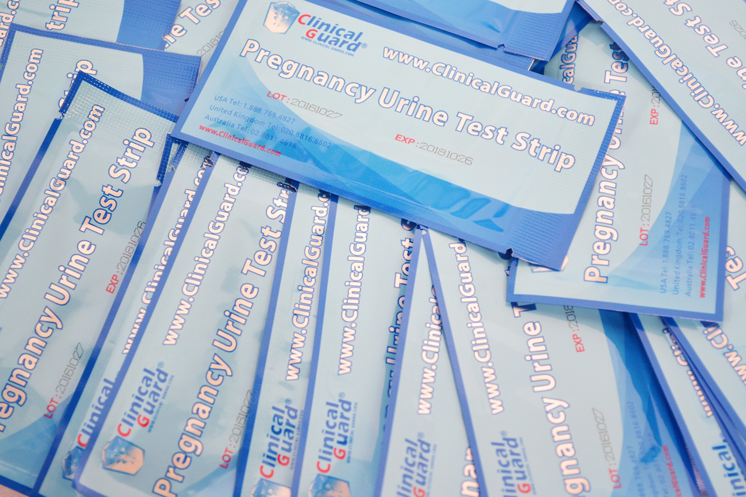 ClinicalGuard® HCG Pregnancy Test Strips (Individually-Sealed, Pack of 25)