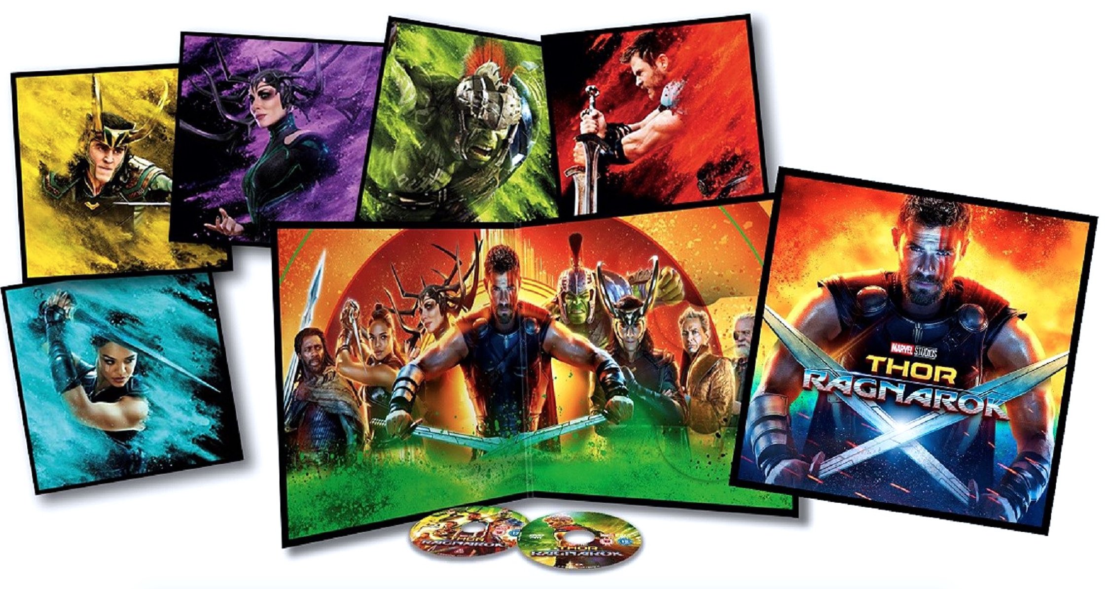 Thor Ragnarok Blu ray BIG SLEEVE EDITION. Includes Blu ray, DVD and Exclusive 12" Art Cards. REGION FREE