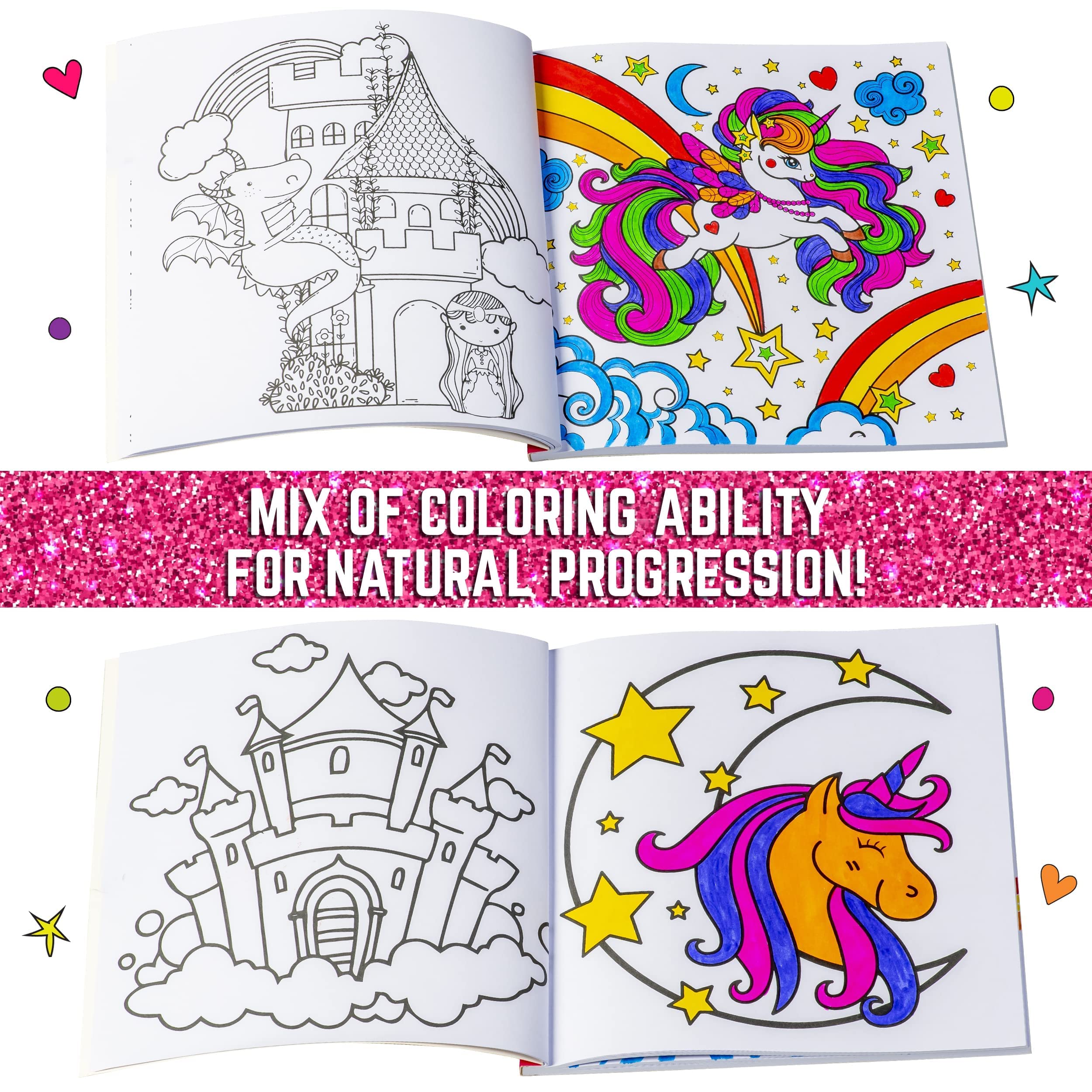 Snapklik.com : GirlZone Unicorn Coloring Book For Girls - Kids Book
