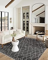 Vista 13 de Loloi II Vance Collection VAN-07 - Alfombra de pasillo color carbón/crema de 2 pies y 7 pulgadas x 8 pies