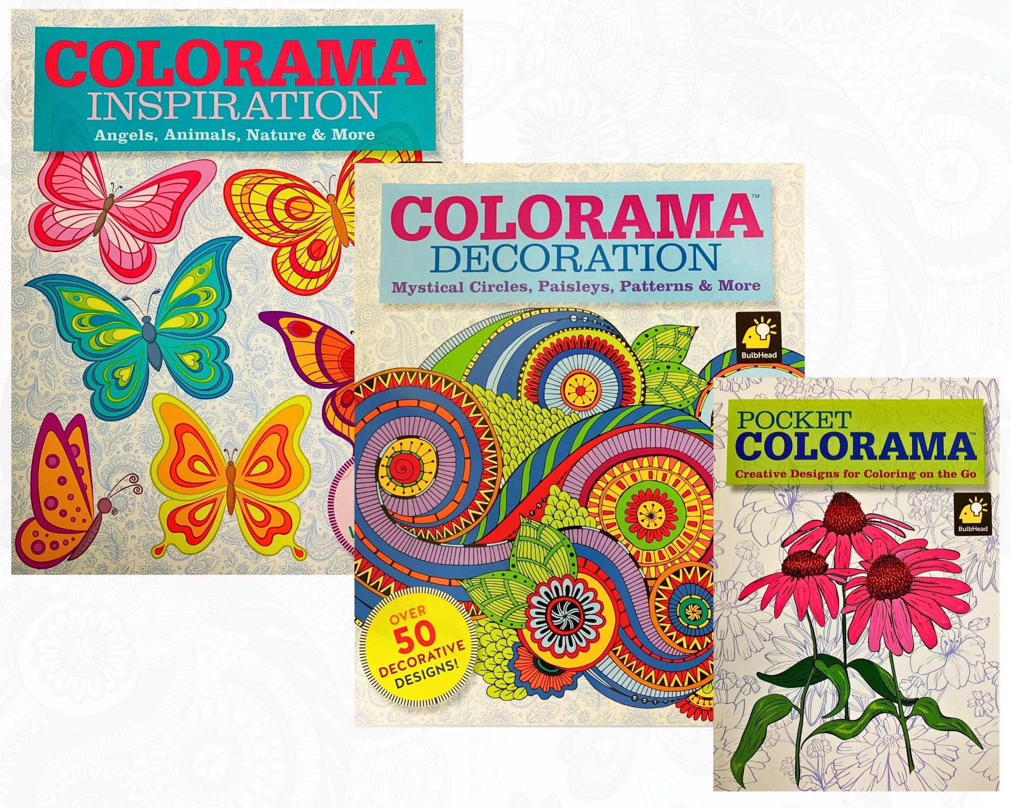 Colorama and Magic Path Coloring Books Collection With 6 2Sided Coloring Pencils - 5 Books Total