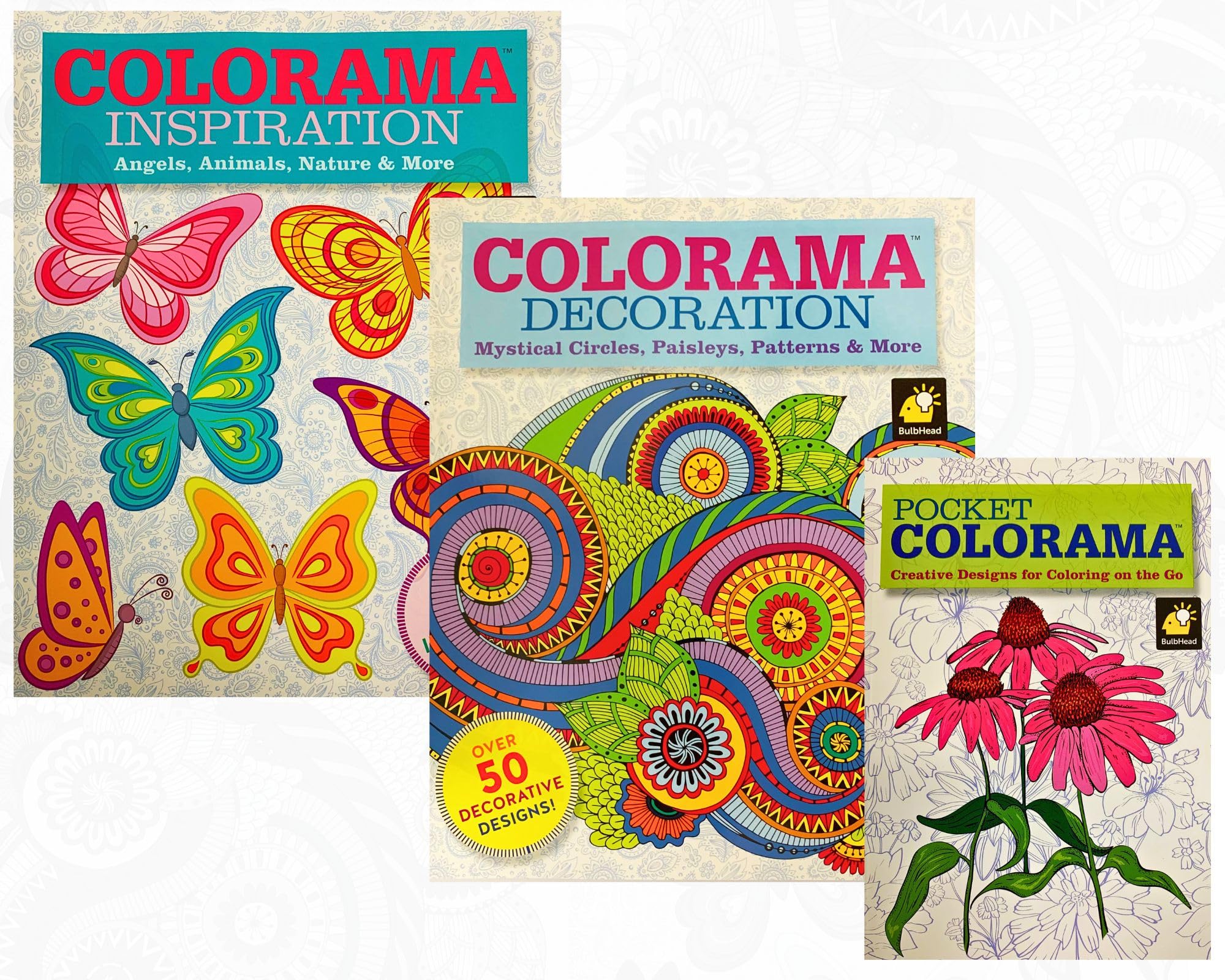 Colorama and Magic Path Coloring Books Collection With 6 2Sided Coloring Pencils - 5 Books Total