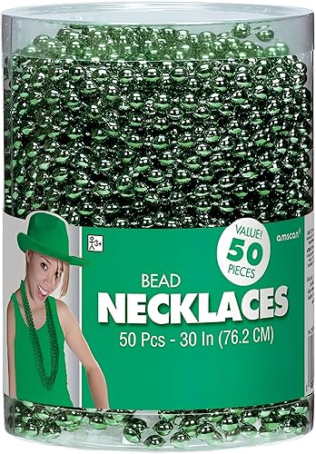 Miniatura 2 de Collares de cuentas verdes (30 pulgadas), paquete de 50, decoración perfecta para fiestas, Mardi Gras y más