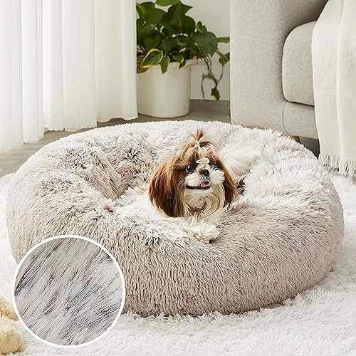 Miniatura 2 de Western Home - Cama para perros y gatos de piel sintética, cama relajante original para mascotas pequeñas, medianas y grandes, antiansiedad, dona,