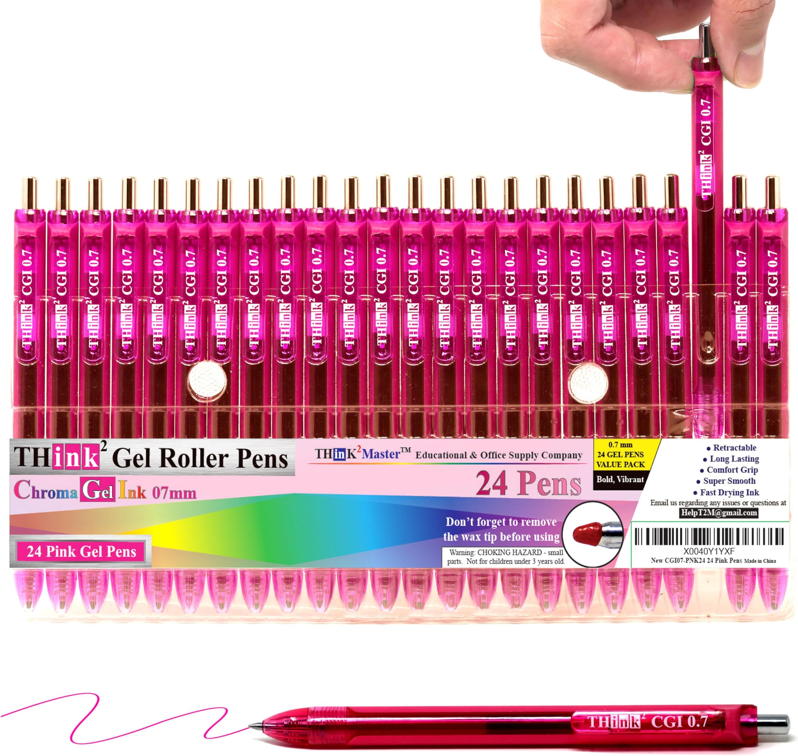 THINK2MASTER [24 Pens Pink Ink] Think2 0.7mm CGI