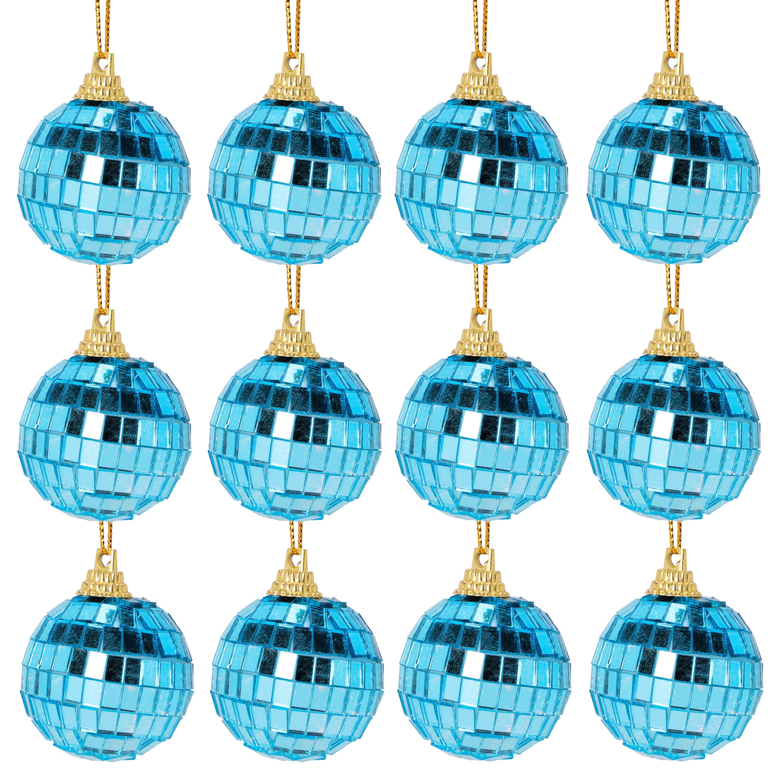 Christmas Concepts Ice Blue Christmas Concepts® 40Mm (1.6") Mirror Disco Baubles - Christmas Tree Decorations (Ice Blue)