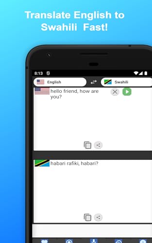 English to Swahili Translator to Translate to for Free on Telephone and Tablet