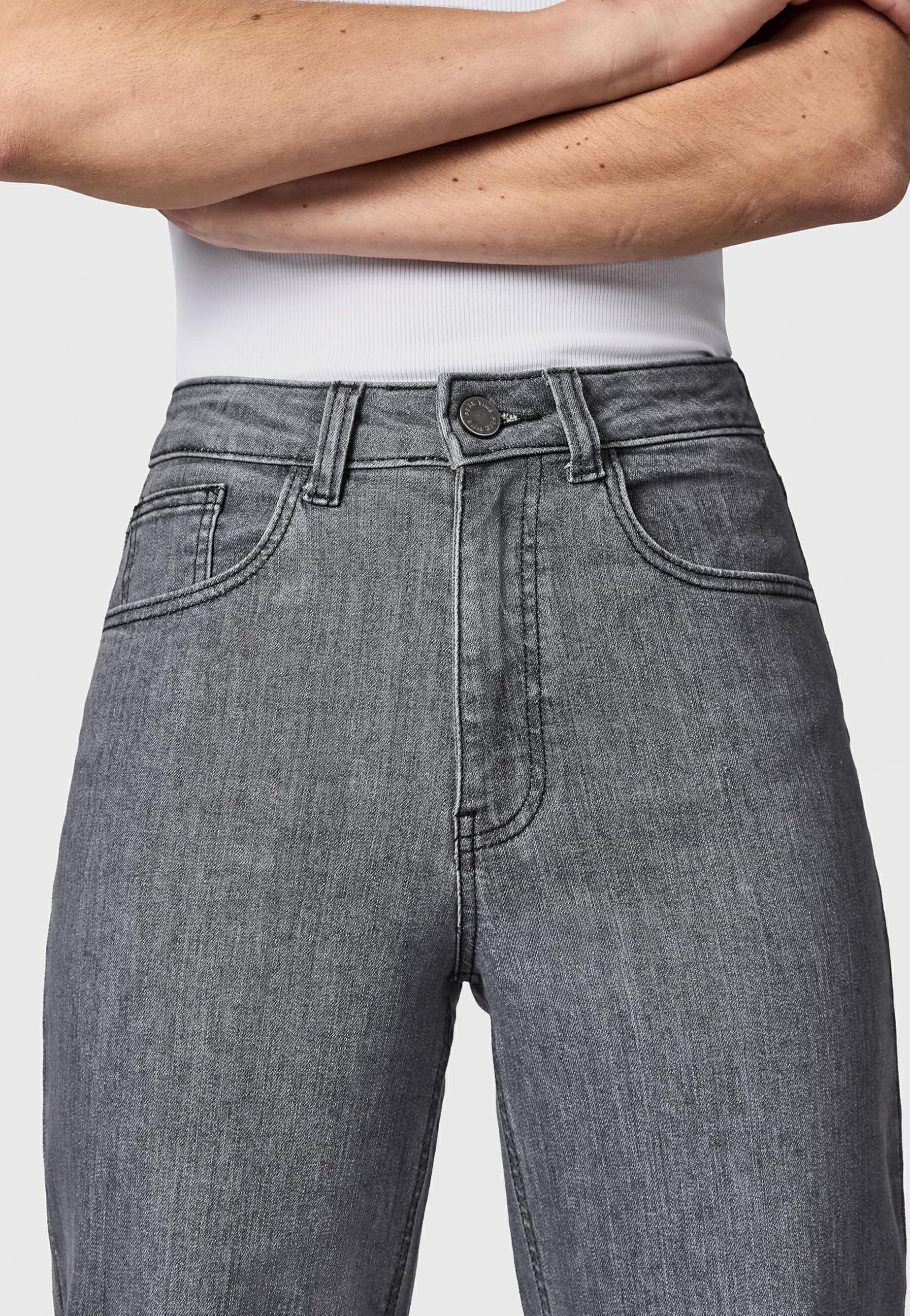 Peak Time Damen elastische Wide Leg Jeans High Waist 5-Pocket mit Bio-Baumwolle (GOTS Zertifiziert) Eklipsa