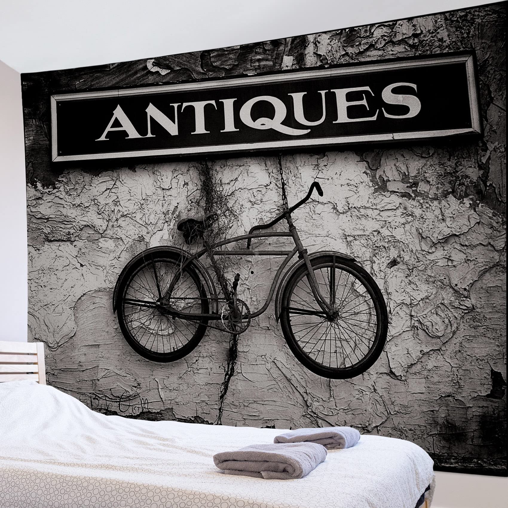 ビンテージ風　飾り絵 Amazon.co.jp: LB ヴィンテージ風タペストリー バイク柄 壁掛け