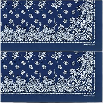 The Peacock Crew Premium Soft Cotton Bandanas Pack for Men and Women Paisley 22 x 22 inches