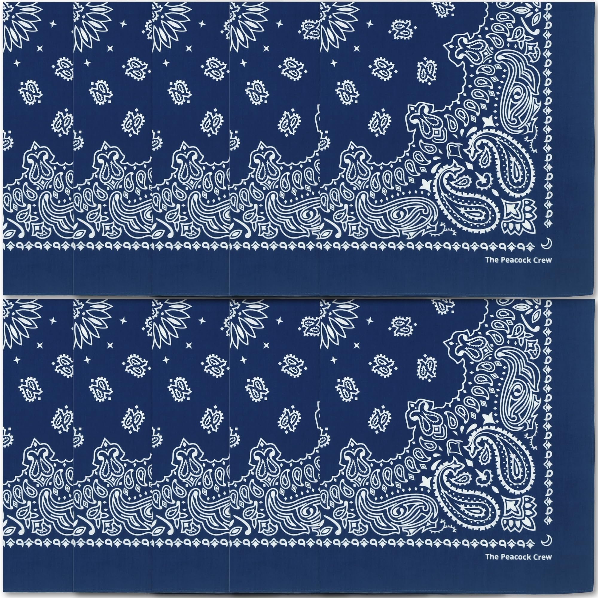 The Peacock Crew Premium Soft Cotton Bandanas Pack for Men and Women Paisley 22 x 22 inches