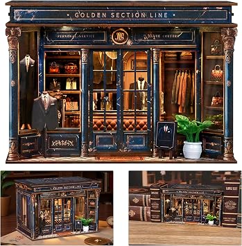 ISSEVE Book Nook Kit, Miniature Dollhouse Booknook Kit Bookshelf Decoration
