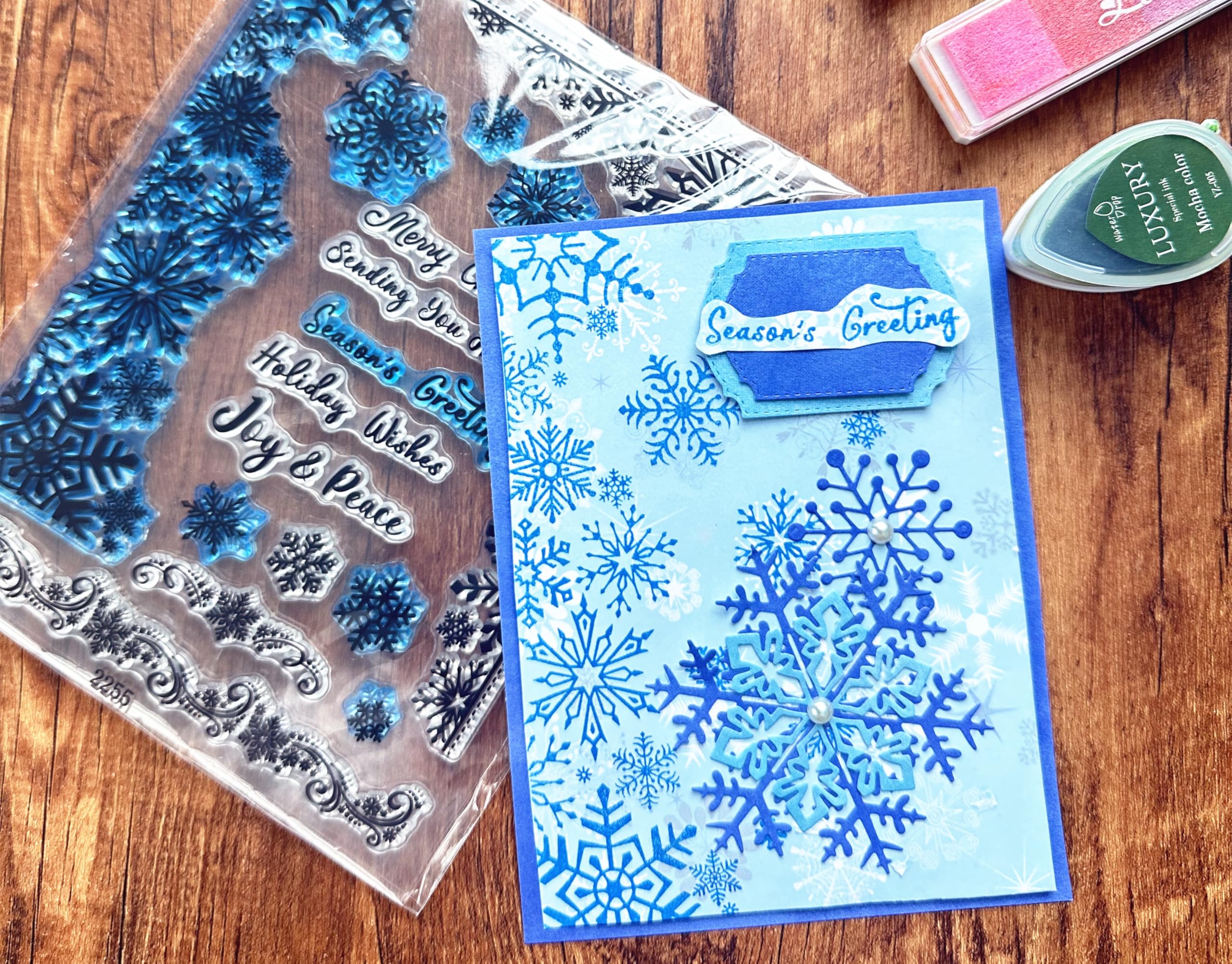 arriettycraft Christmas Snowflakes Clear Stamps for Christmas Cards Making or Journaling Snowflake Border Corner Silicone Stamps for Journals Albums Scrapbooking Paper Crafts Decoration - Image 3