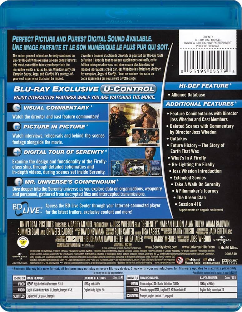 Amazon.com: Serenity [Blu-ray] : Joss Whedon, Nathan Fillion