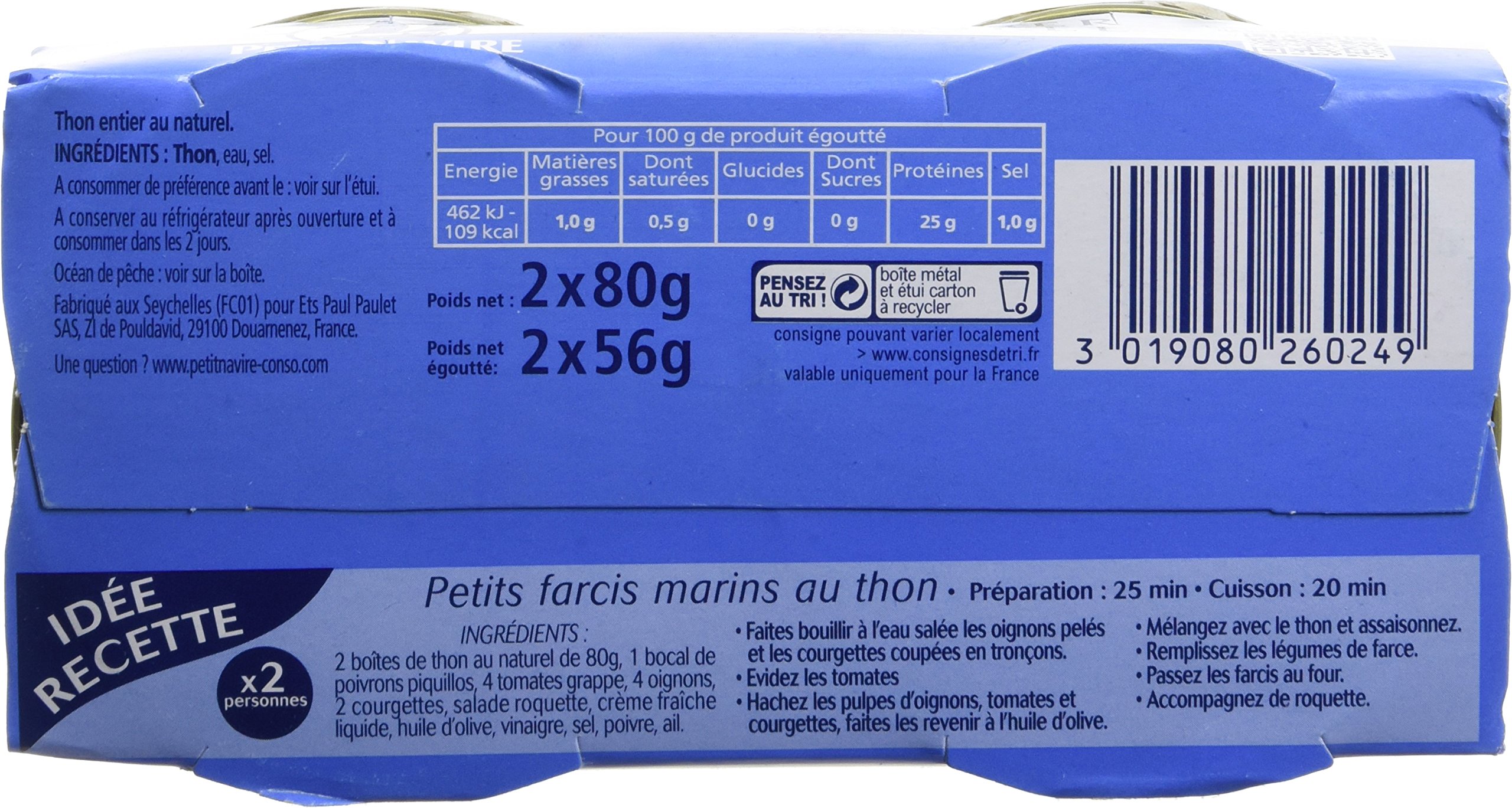 Petit Navire Thon au Naturel 160 g - Lot de 12