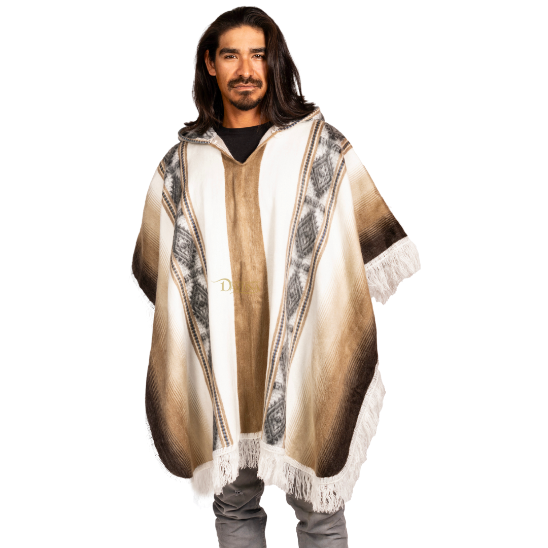 Amazon.com: DAVLINA, Alpaca Wool Poncho Hooded - Lightweight