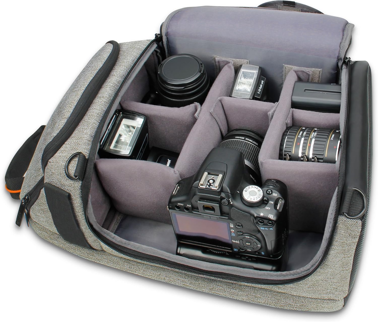 USA Gear DSLR Camera Backpack with Padded Dividers, Tripod Holder, Laptop Compartment, Rain Cover and Accessory Storage Compatible wIth Cameras from Nikon, Canon, Sony, Pentax and More