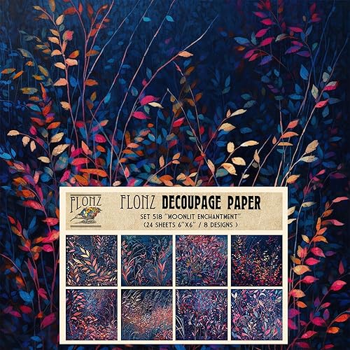 Vista 22 de Decoupage - Paquete de papel (24 hojas de 6 x 6 pulgadas) Psychedelic Trip to a Purpleland # Papel de patrón de estilo vintage para decoupage, 35 ES