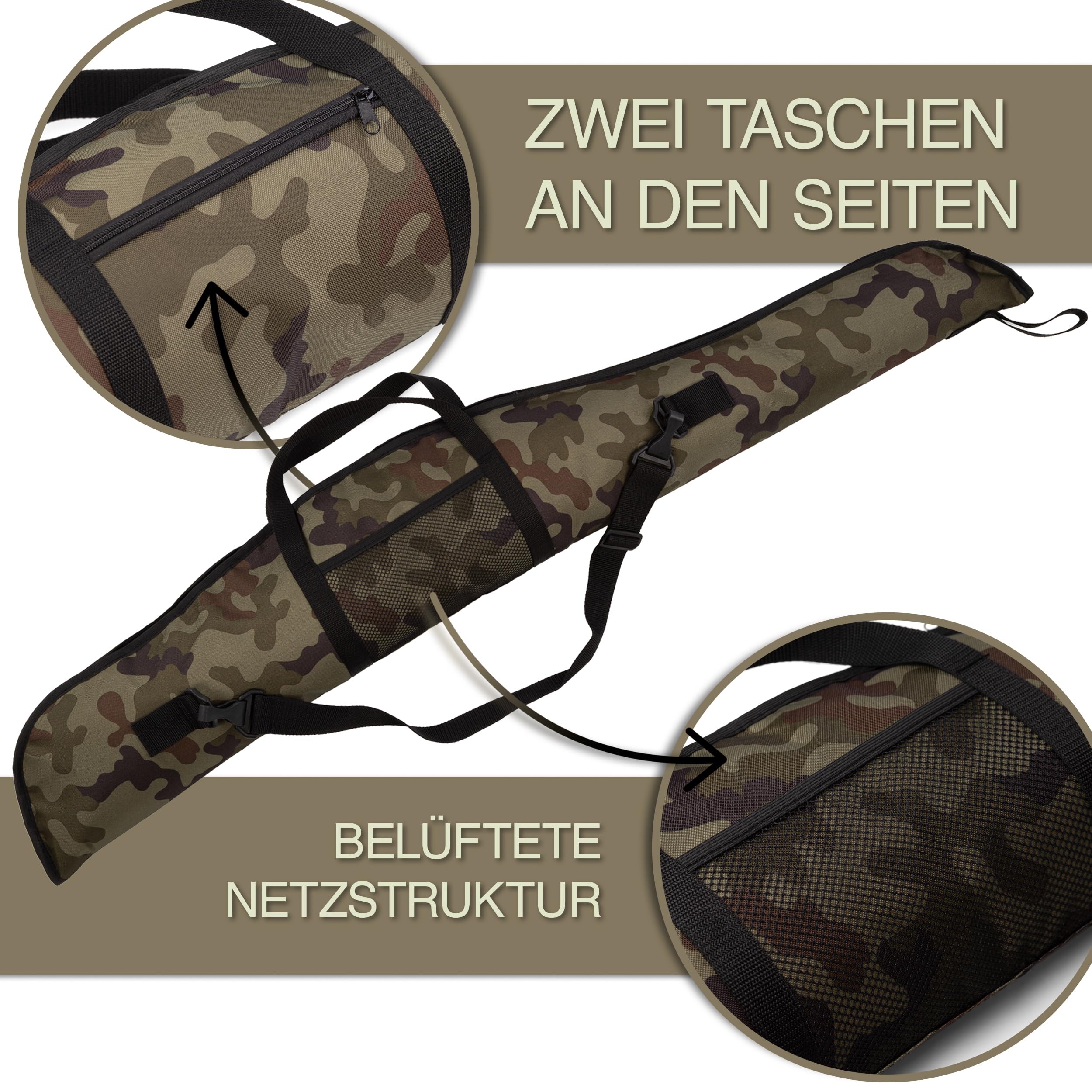 Gewehrtasche 120 x 23 x 5 cm - Waffenkoffer Für Langwaffen - Waffentasche - Codura Luftgewehr Tasche - Futteral Langwaffen - Langwaffenfutteral für Luftgewehr - Luftgewehr Zubehör